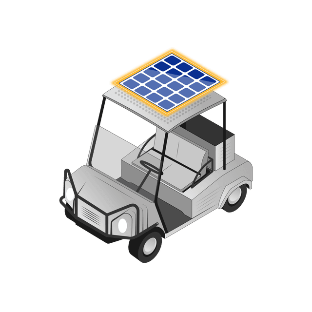 Illustration of a 2-seater golf cart