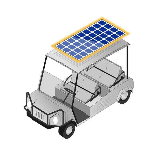 Illustration of a 4-seater golf cart