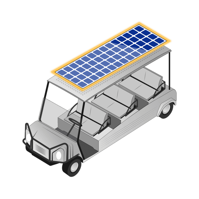 Illustration of a 6-seater golf cart