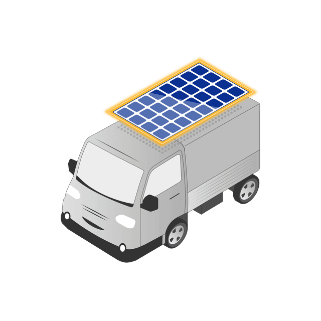 illustration d'une petite camionnette électrique