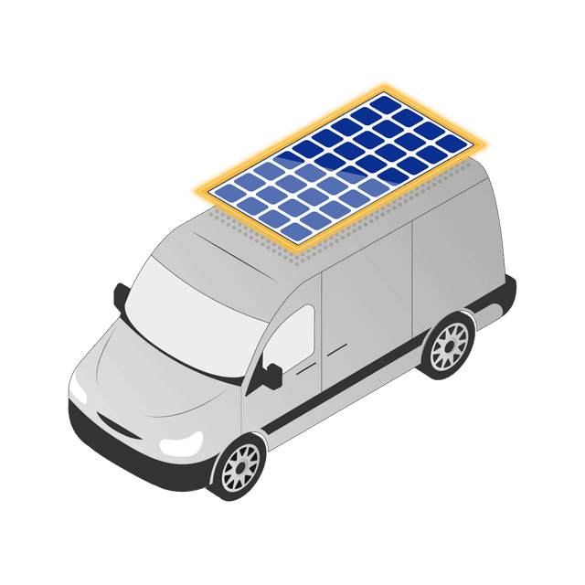 illustration of a electric van